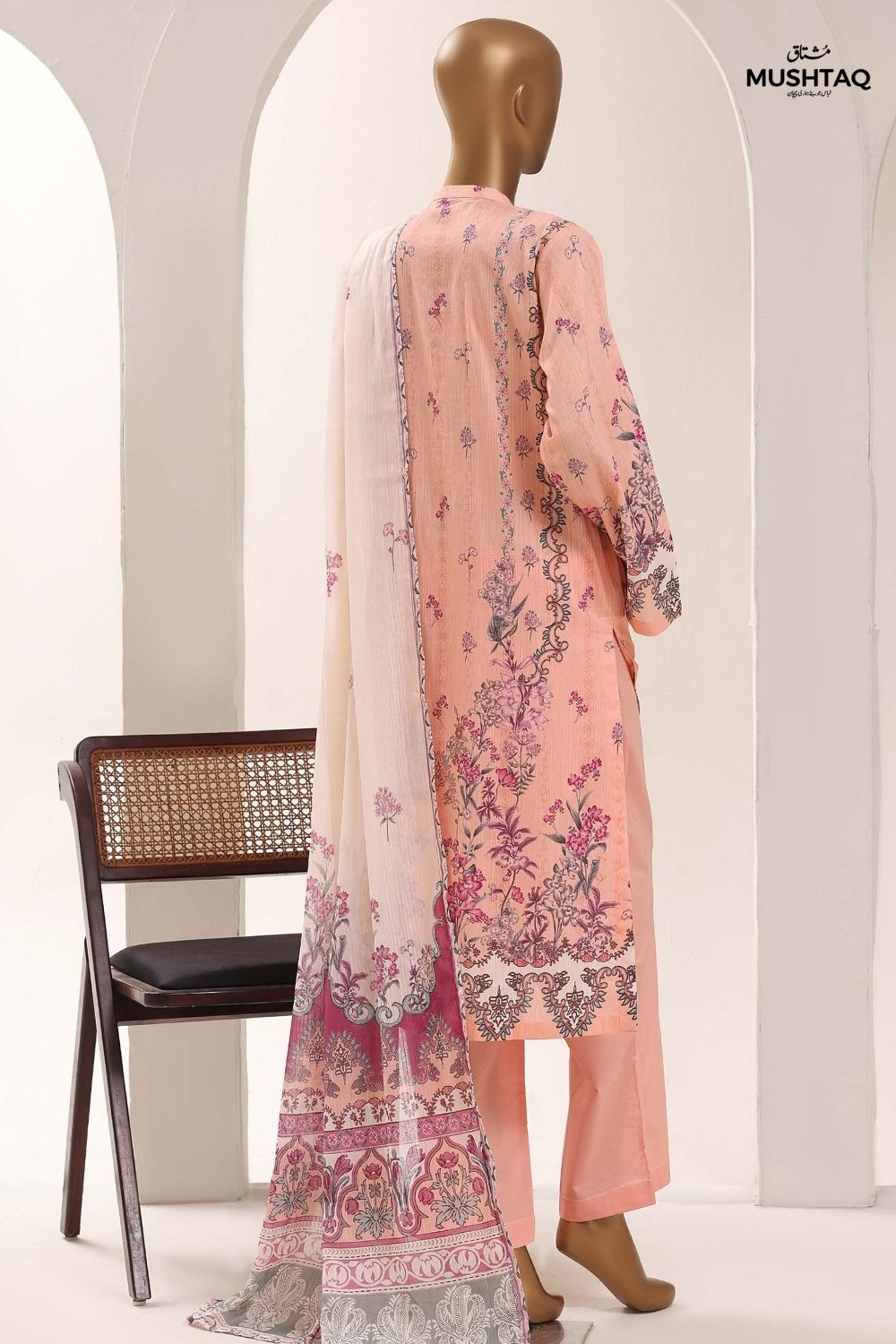 Mushtaq 3Pcs Unstitched Printed Lawn Sadabahar Collection Desgin - 3