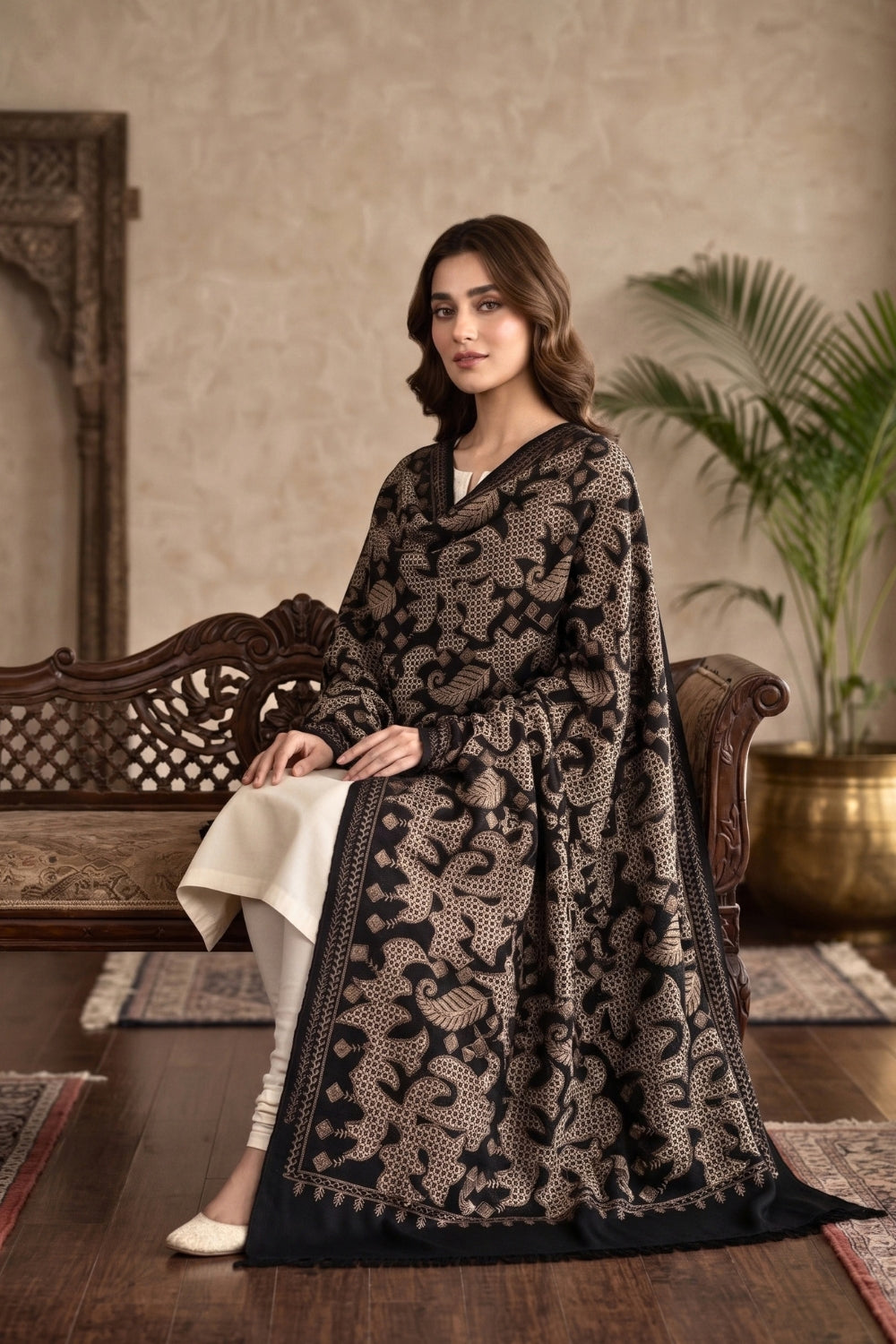 Embroiderd Pashmina Shawl Desgin - 3