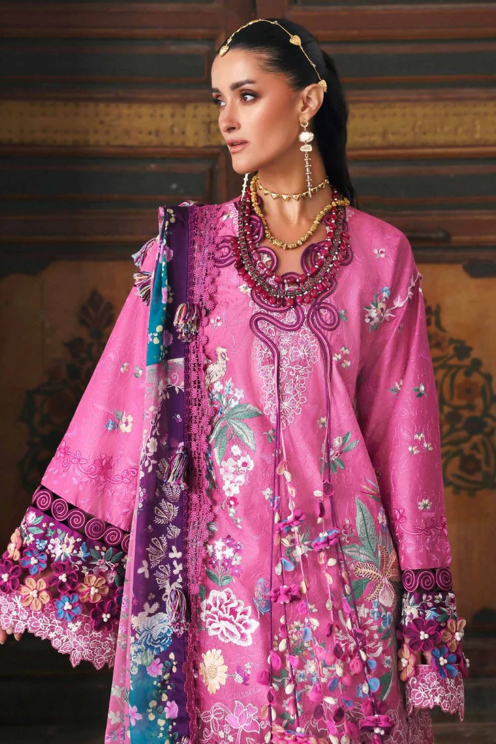 Reine by Republic Womenswear Unstitched Embroidered Luxury Lawn 3 Piece Suit Aria - Eid Collection