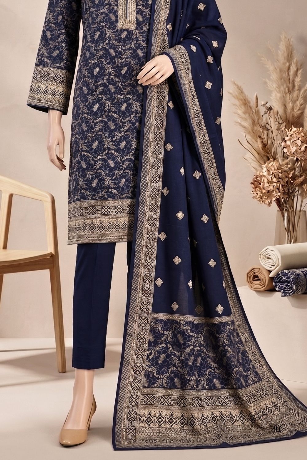 Mushtaq Rawaa Collection 3Pcs Unstitched Printed Lawn Desgin - 4