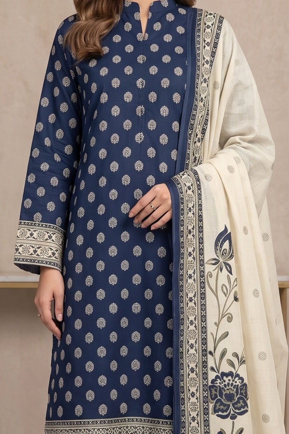 Mushtaq 3Pcs Unstitched Printed Khaddar Zarposh Collection Desgin - 2