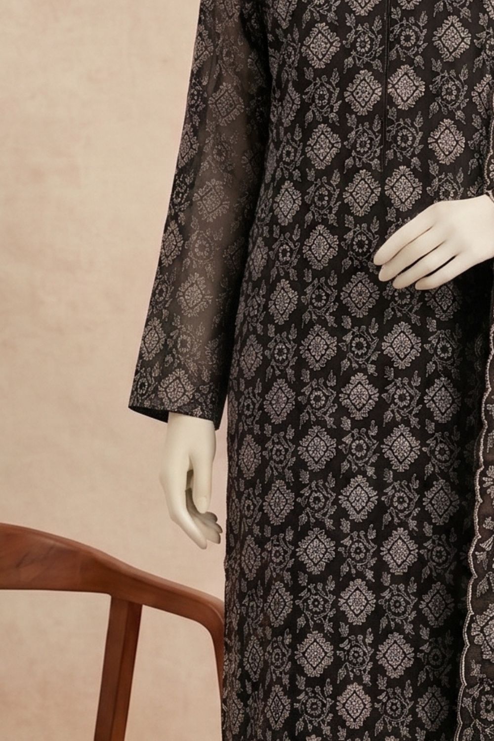 3Pcs Unstitched Embroidered Chiffon Collection Desgin - 02