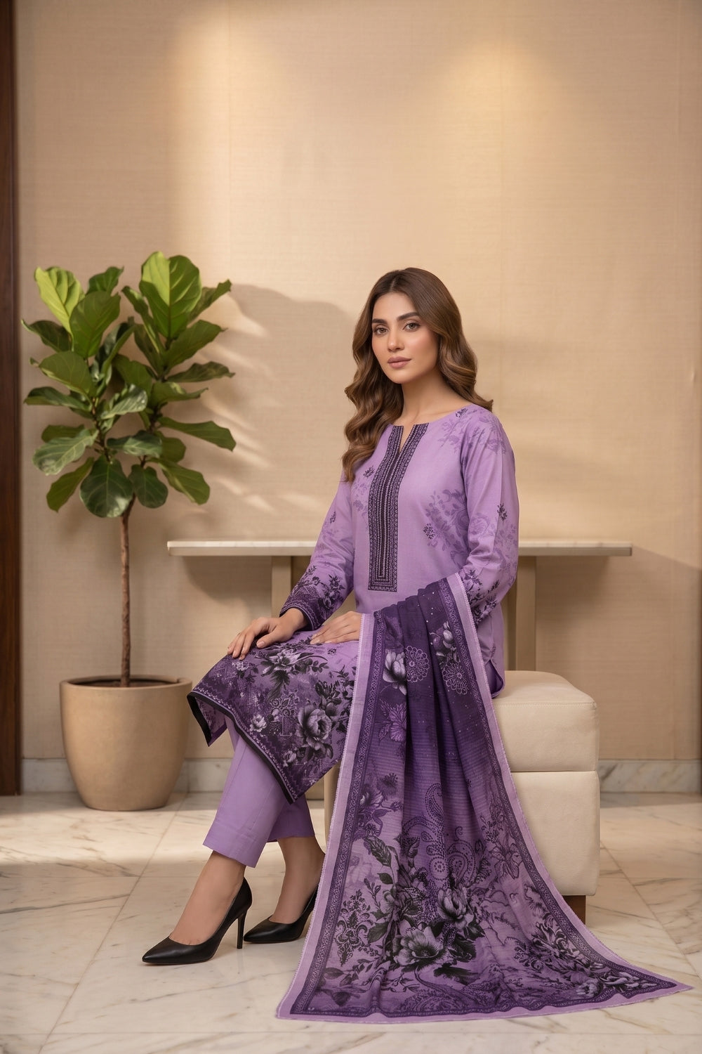 Mushtaq 3Pcs Unstitched Marya Premium Linen Desgin - 3