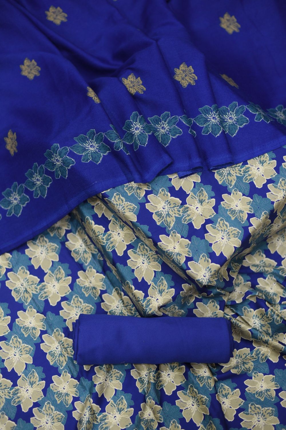 3Pcs Printed marina with wool Shawl Degsin - 24