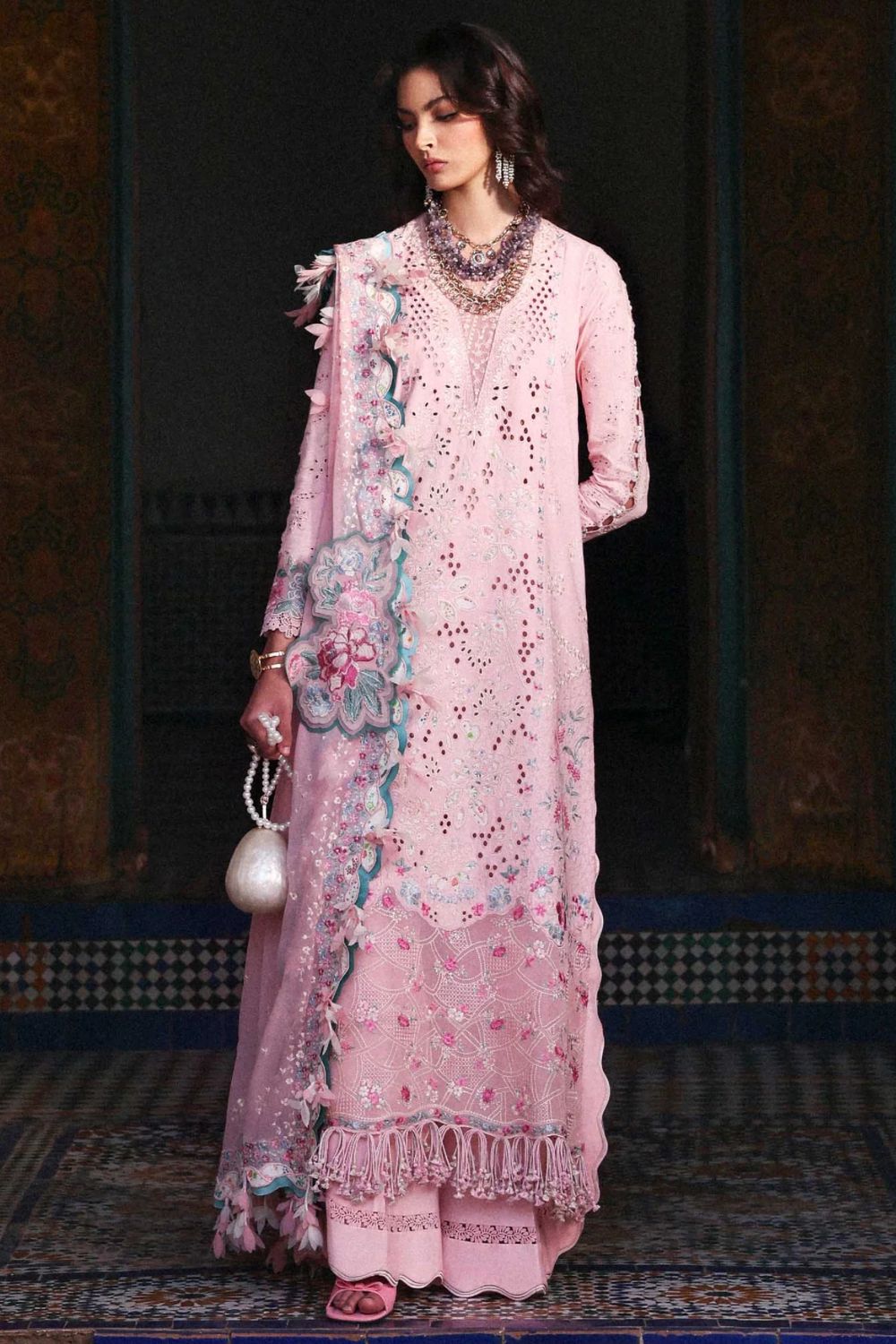 Reine by Republic Womenswear Unstitched Embroidered Luxury Lawn 3 Piece Suit Cecelia - Eid Collection