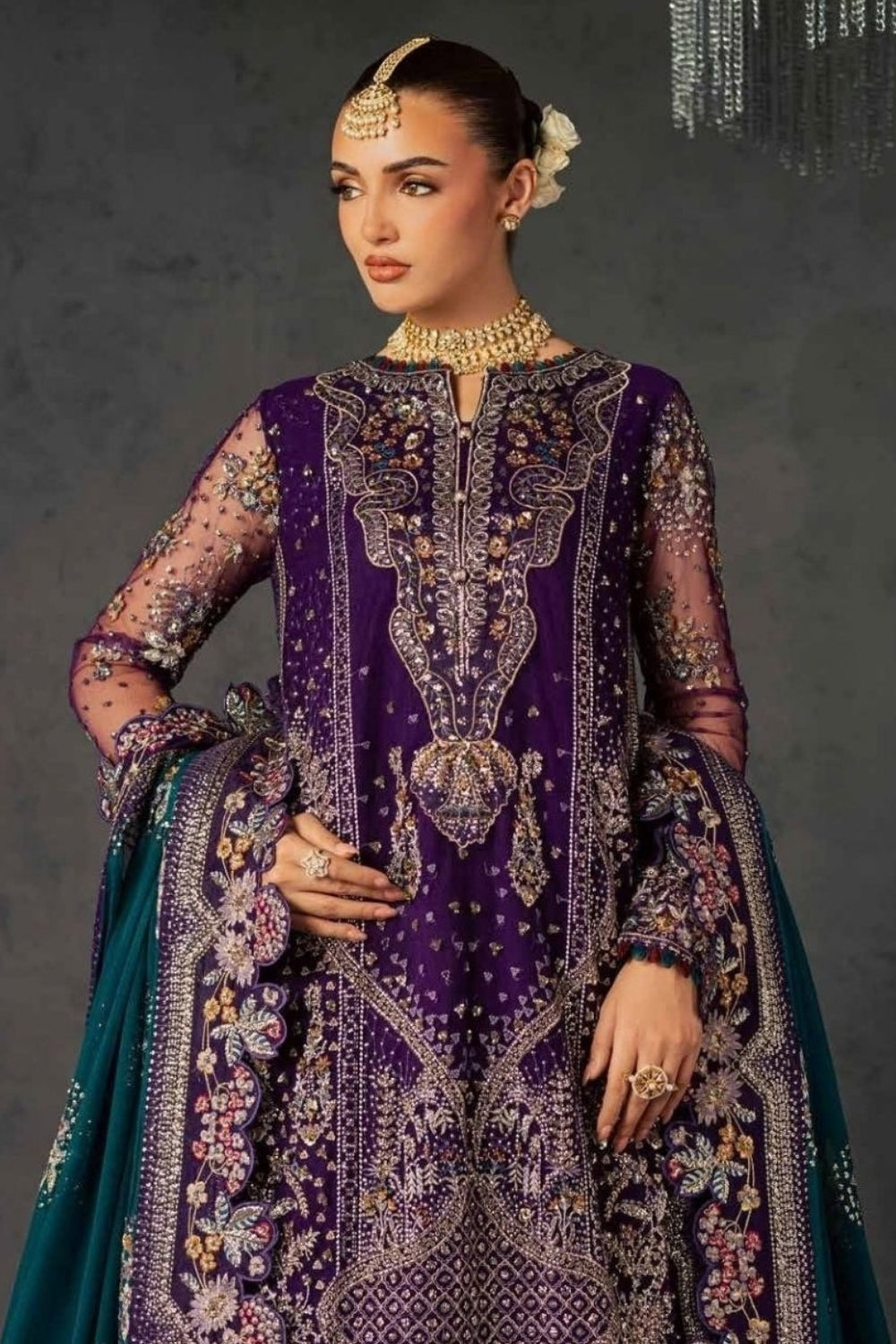 Nureh Muse 3 Piece Unstitched Embroidered Chiffon Suit NFM-06