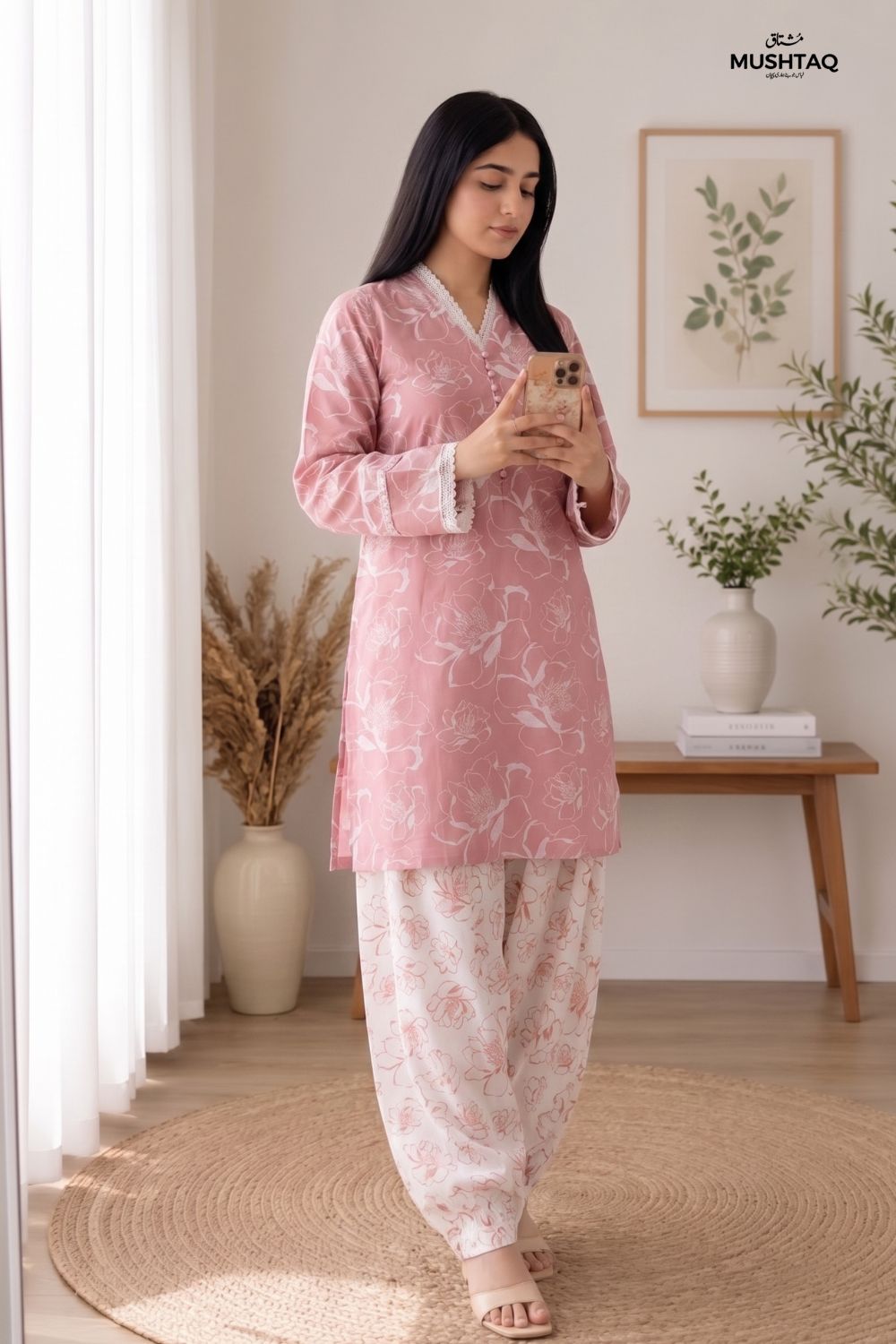 2Pcs Unstitched Printed Dur-e-Fishan Lawn Collection Desgin - 4