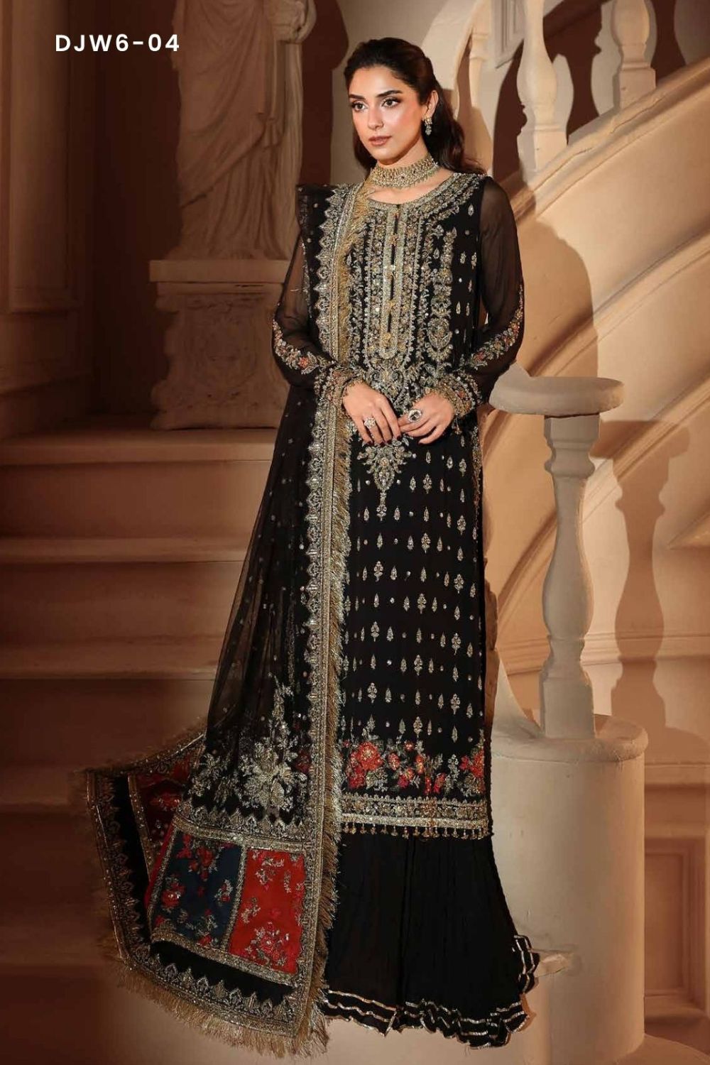 Charizma Dastan-e-Jashan 3 Piece Unstitched Embroidered Luxury Chiffon Suit DJW6-04