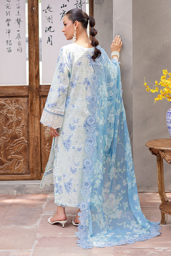 Bloom by Nureh Unstitched Embroidered Lawn 3 Piece Suit NU26UBL BL-09 - Festive Collection