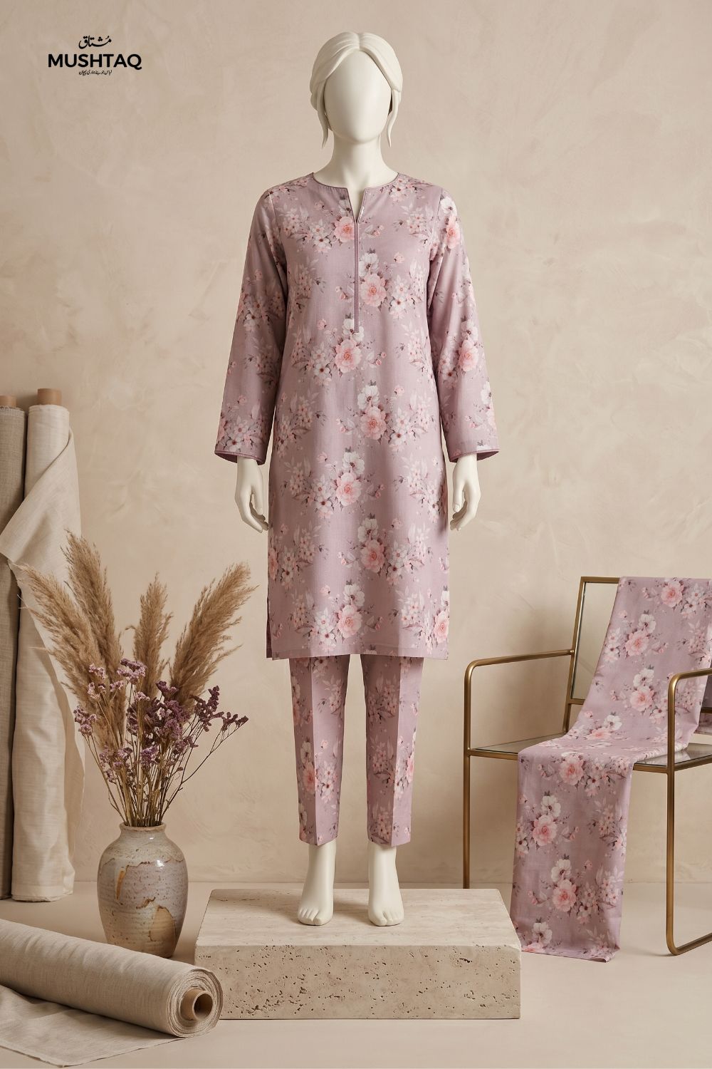 2Pcs Unstitched Printed Lawn Rahi Collection Desgin - 3
