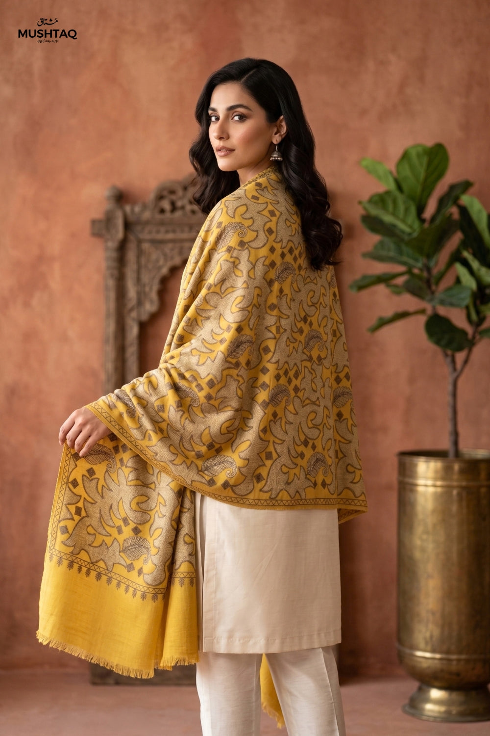 Embroiderd Pashmina Shawl Desgin - 4