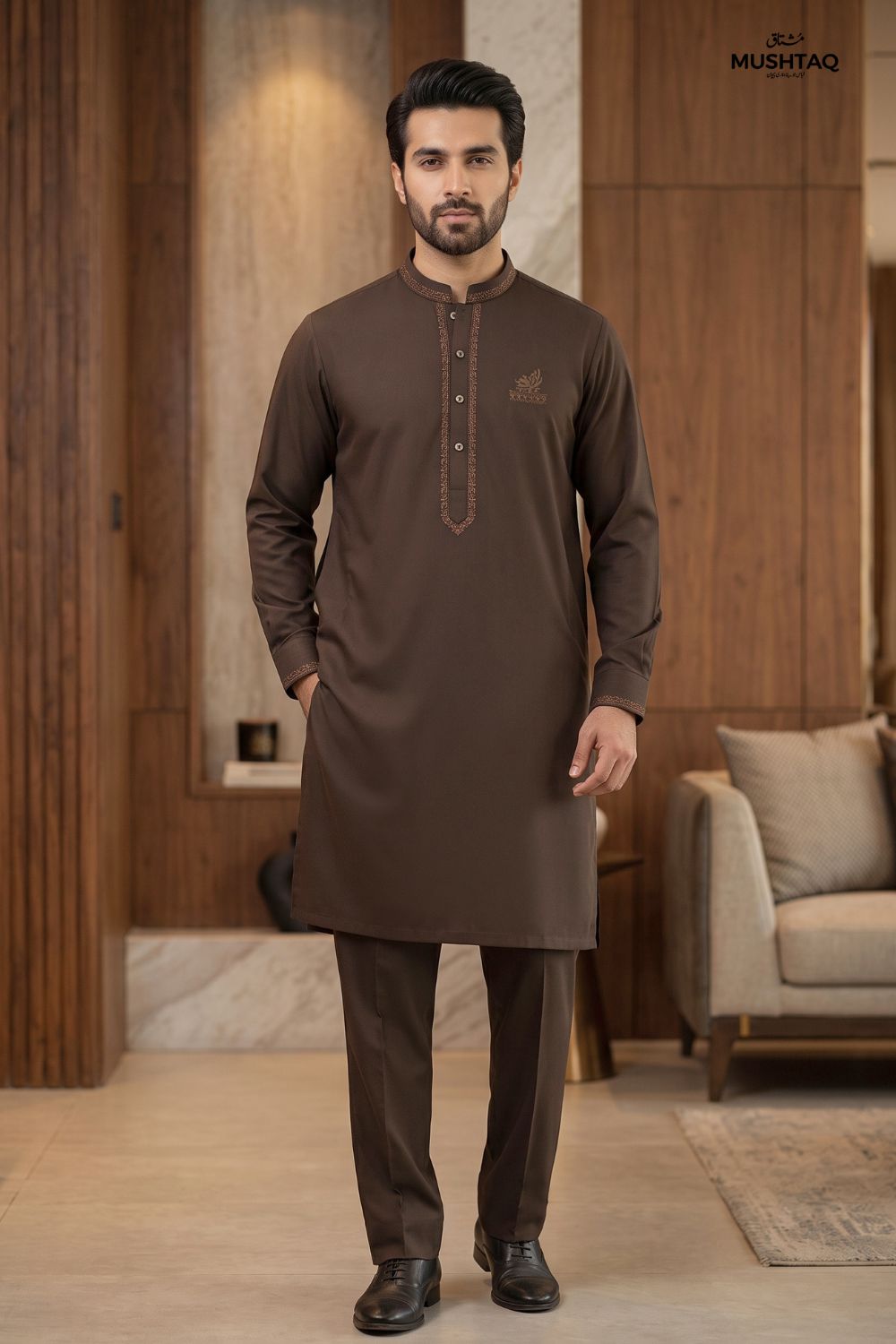 Mens Unstitched Embroiderd Wash & Wear Suit Desgin - 4