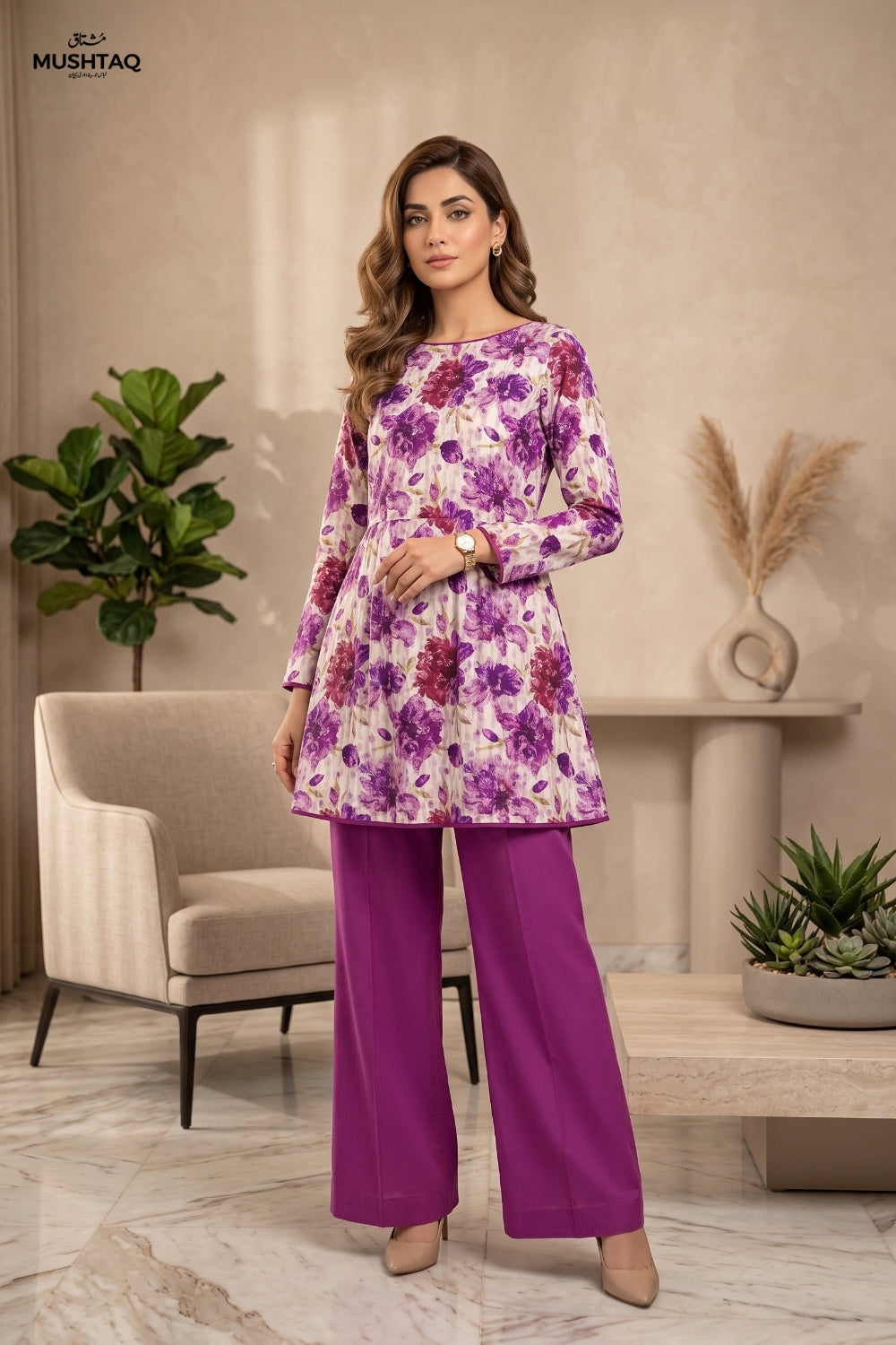 2Pcs Unstitched Printed Khaddar Mahira Collection Desgin - 3