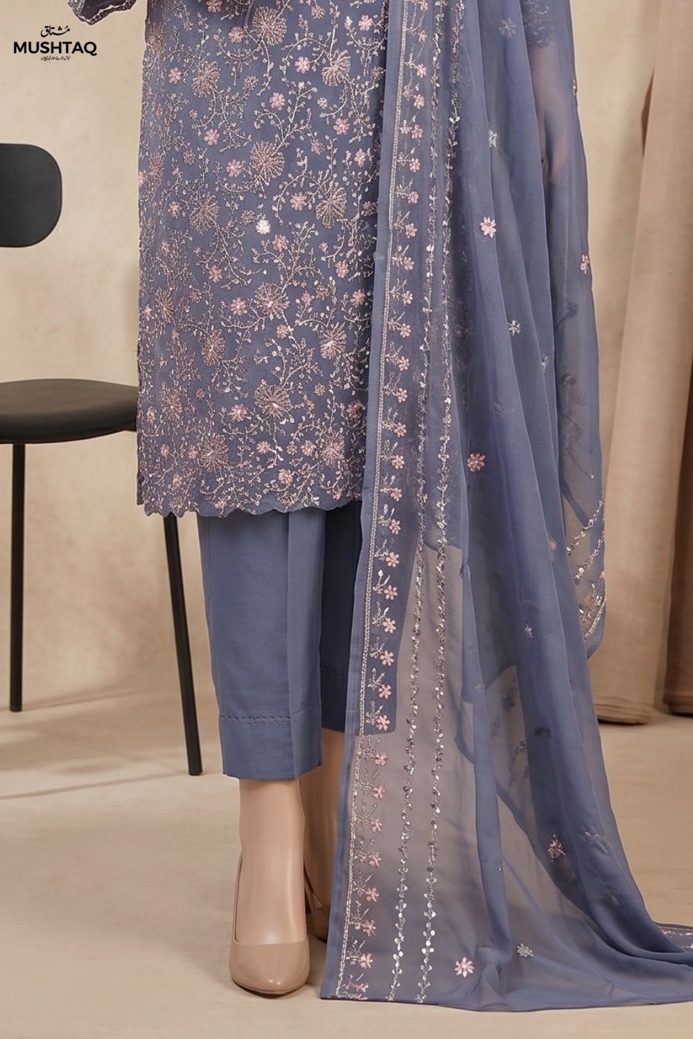 Mushtaq Afsana 4PCS Embroidered Chiffon Collection Desgin - 1