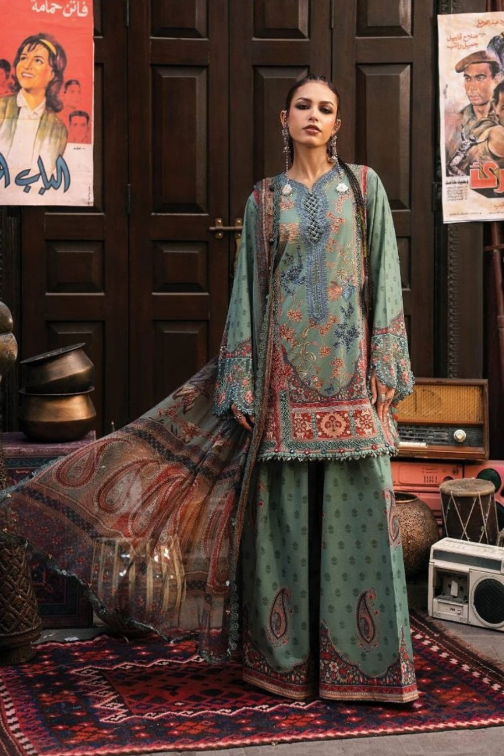 Maria B 3 Piece Unstitched Embroidered Cambric Suit MPT-3102-A