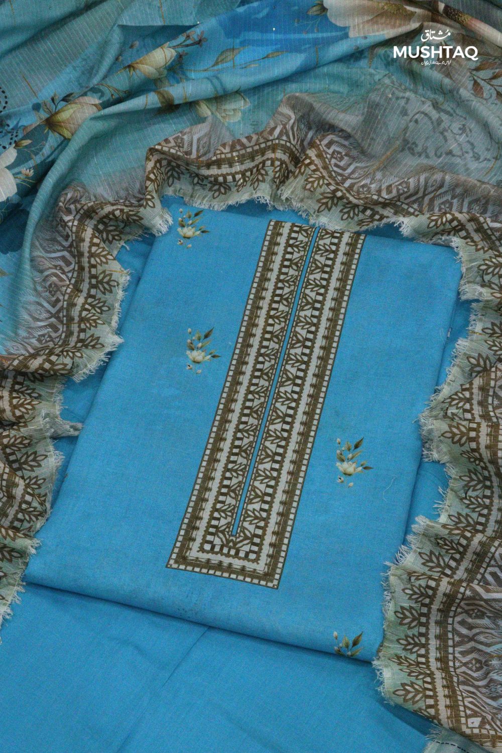 3Pcs Printed Lawn Suit & Doriya Dupatta Desgin - 10