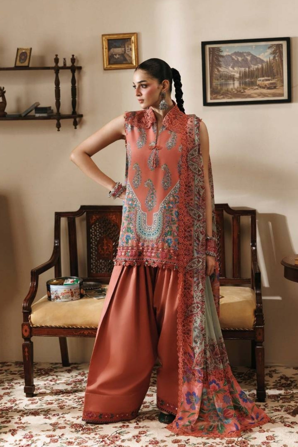 Maria B 3 Piece Unstitched Printed Suit MB-CUSV15-10B