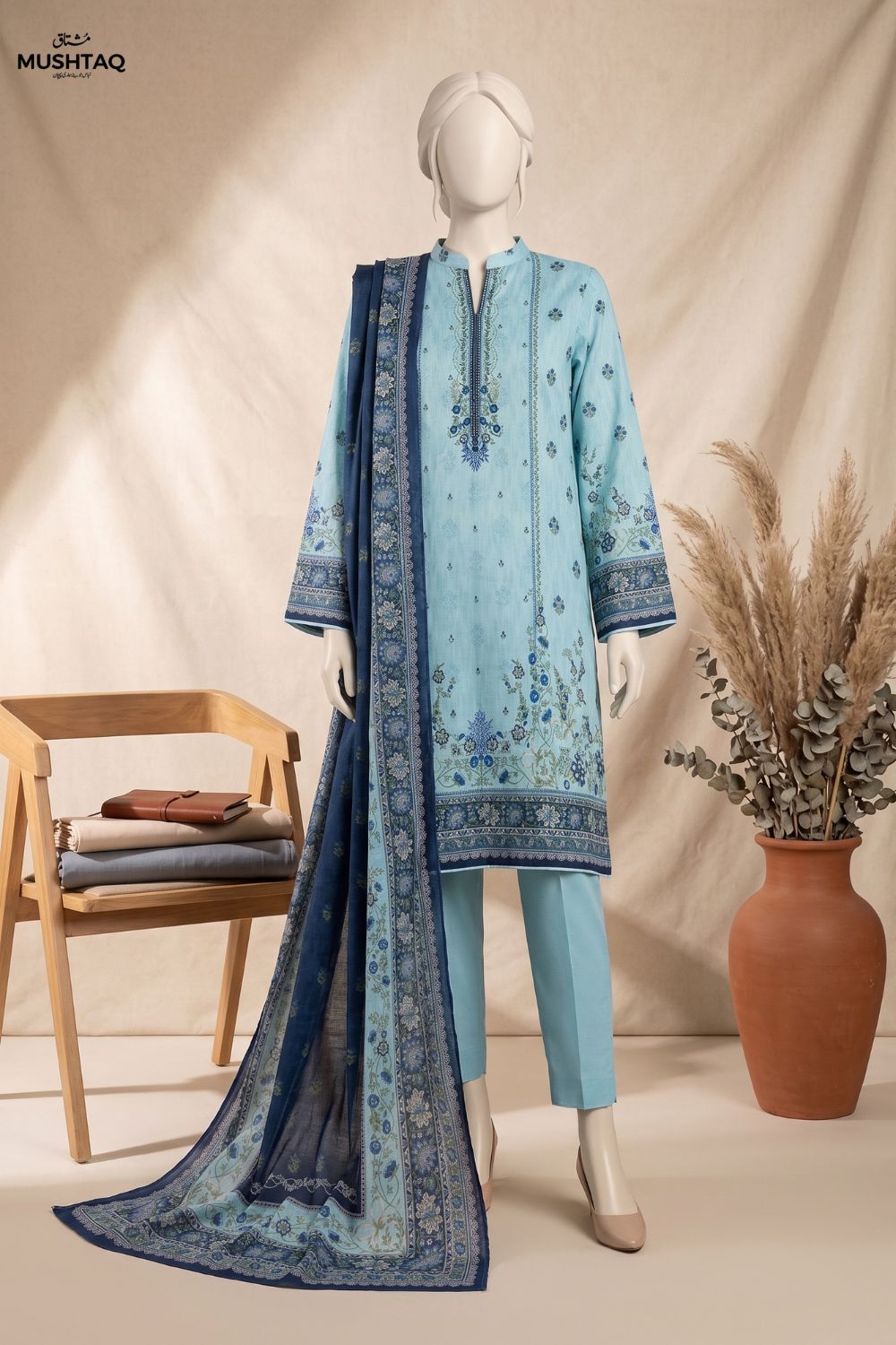 Mushtaq Ayat Collection 3Pcs Unstitched Printed Lawn Desgin - 7