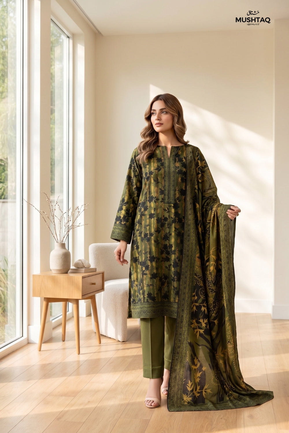 Mushtaq 3Pcs Unstitched Printed Lawn Suit Elara Collection Desgin - 4