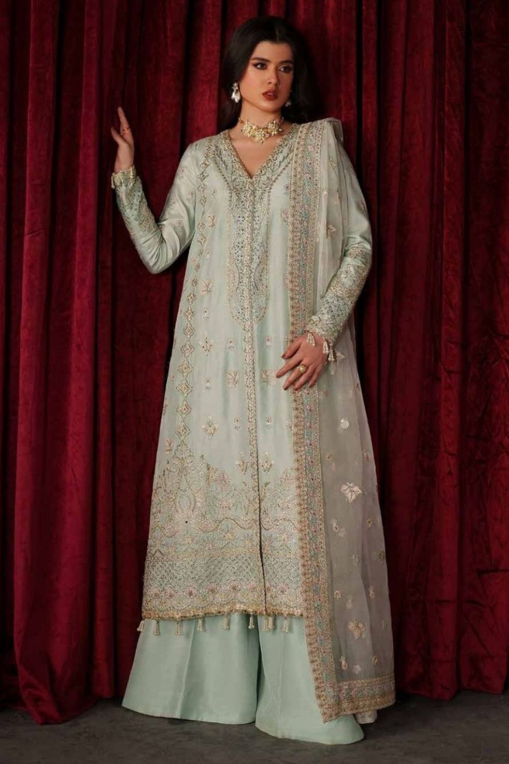 Emaan Adeel Verve Silk Edit'26  3 Piece Unstitched Embroidered Suit VENEZIA