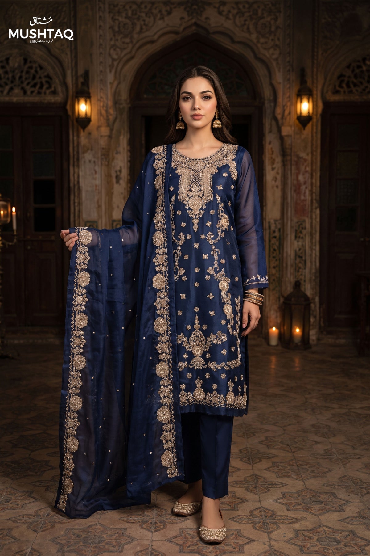 DEH-01 Party Wear by MCS Unstitched Handmade Sheesha Silk Shirt