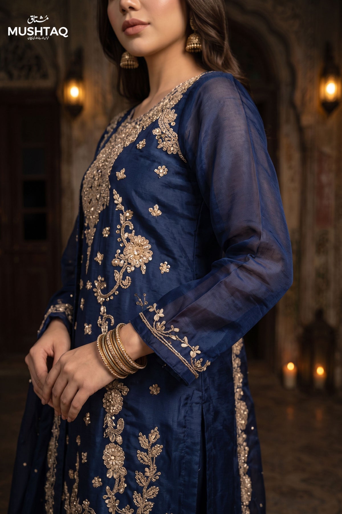 DEH-01 Party Wear by MCS Unstitched Handmade Sheesha Silk Shirt