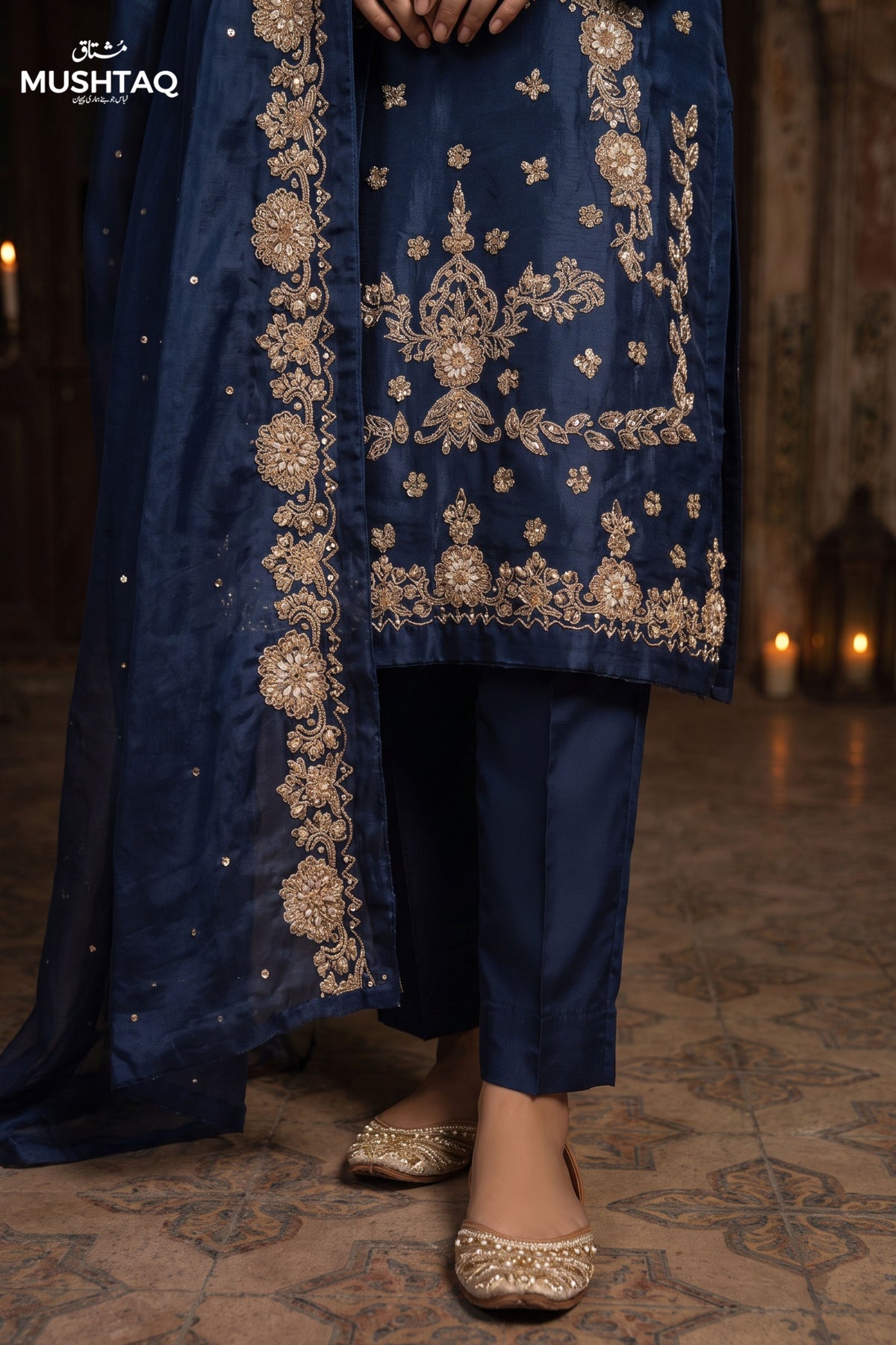 DEH-01 Party Wear by MCS Unstitched Handmade Sheesha Silk Shirt