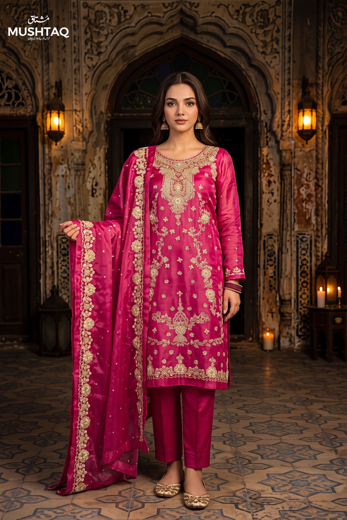 DEH-02 Party Wear by MCS Unstitched Handmade Sheesha Silk Shirt