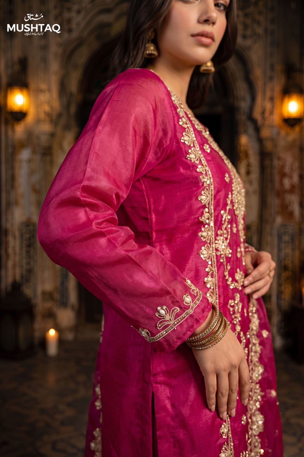 DEH-02 Party Wear by MCS Unstitched Handmade Sheesha Silk Shirt
