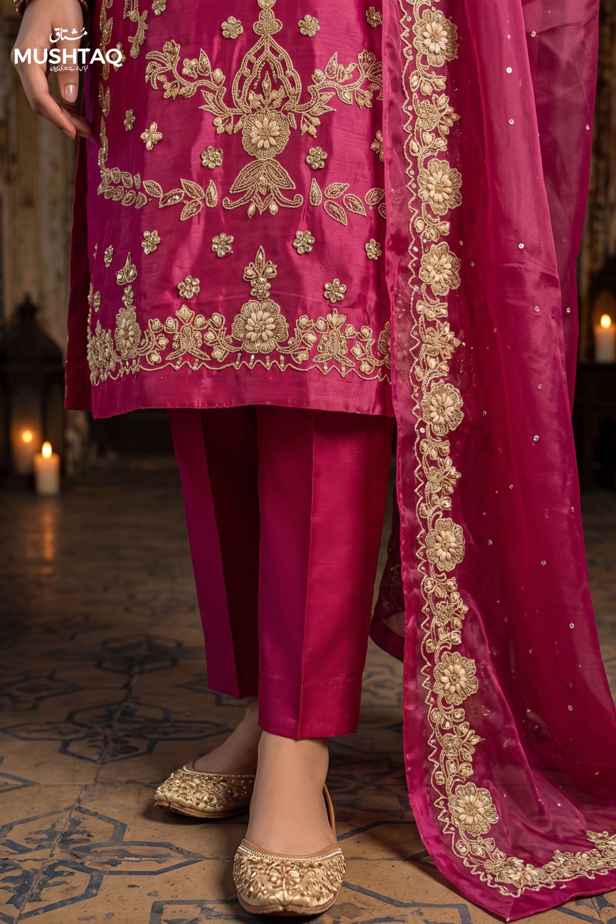 DEH-02 Party Wear by MCS Unstitched Handmade Sheesha Silk Shirt