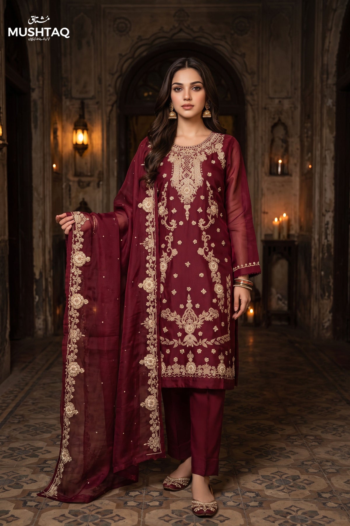 DEH-03 Party Wear by MCS Unstitched Handmade Sheesha Silk Shirt