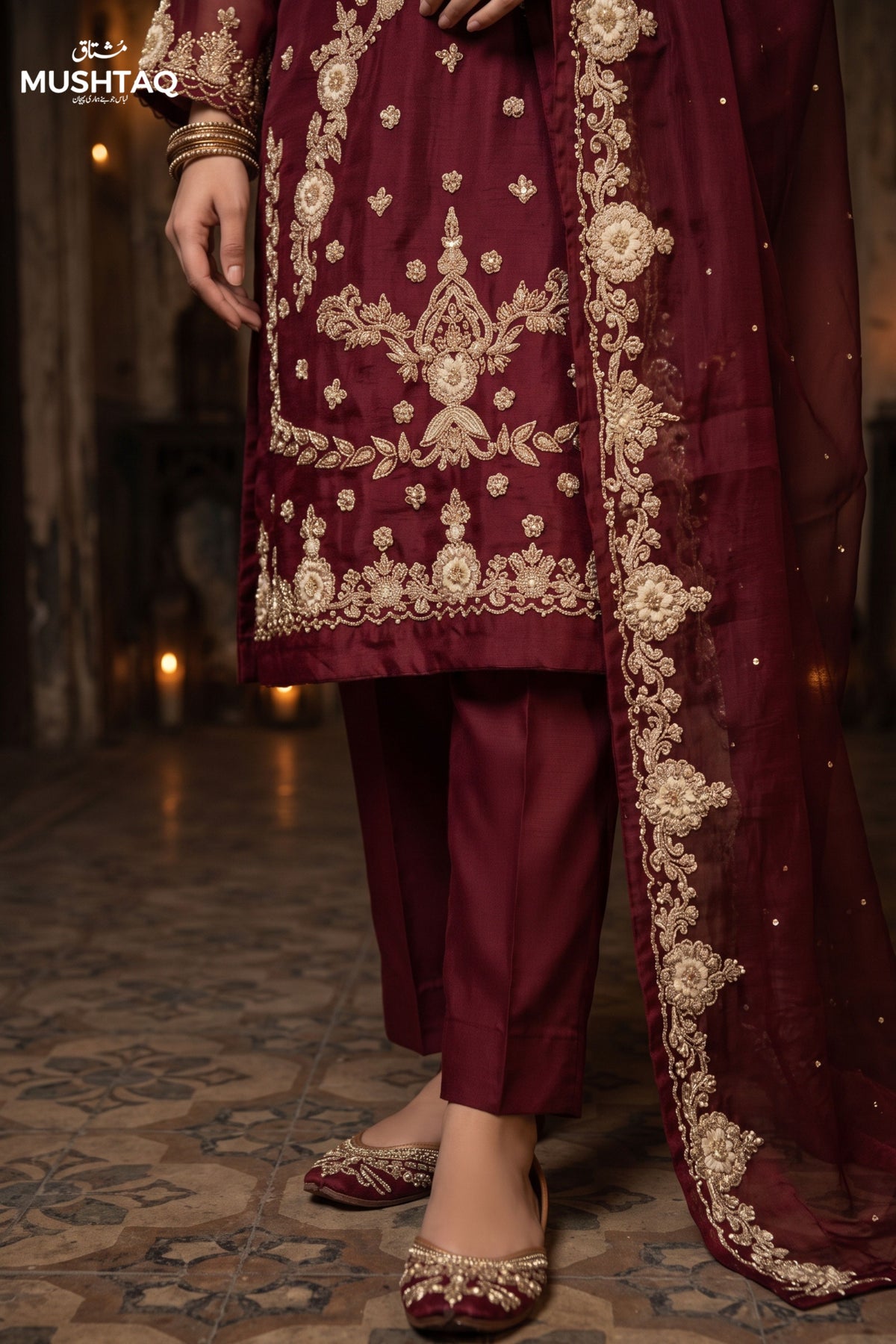 DEH-03 Party Wear by MCS Unstitched Handmade Sheesha Silk Shirt