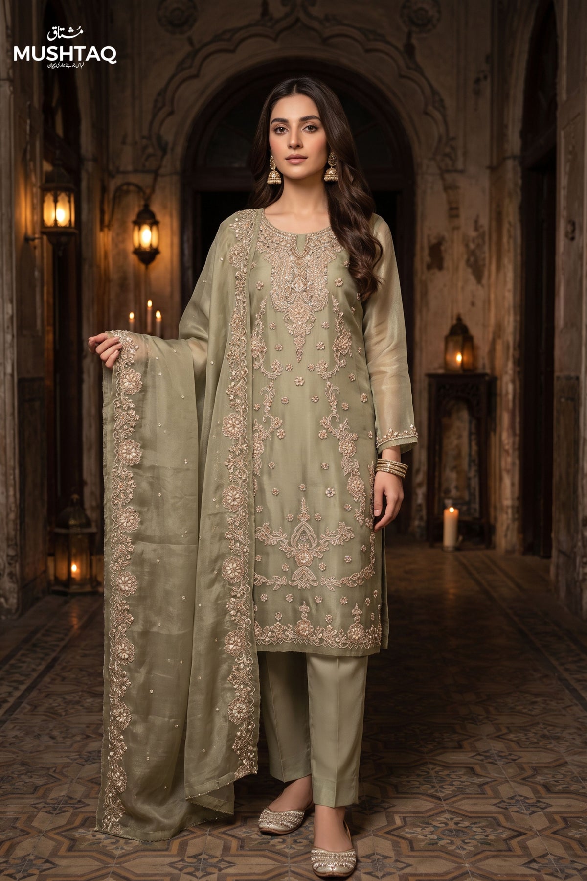 DEH-04 Party Wear by MCS Unstitched Handmade Sheesha Silk Shirt