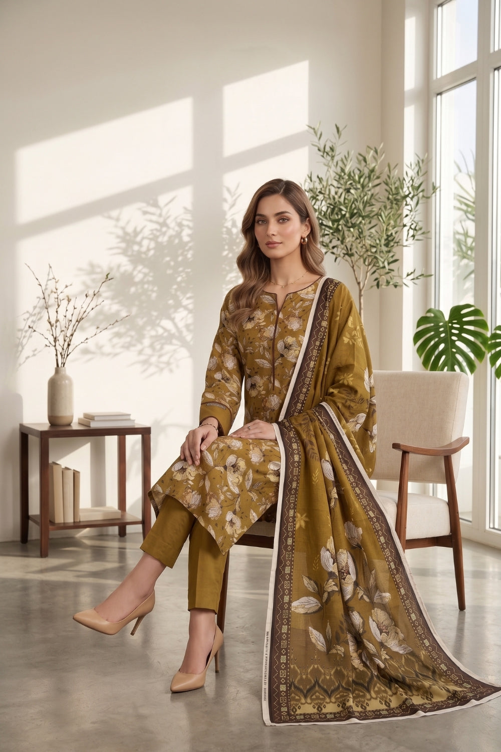 Mushtaq 3Pcs Unstitched Printed Lawn Suit Rooh Posh Collection Desgin - 9