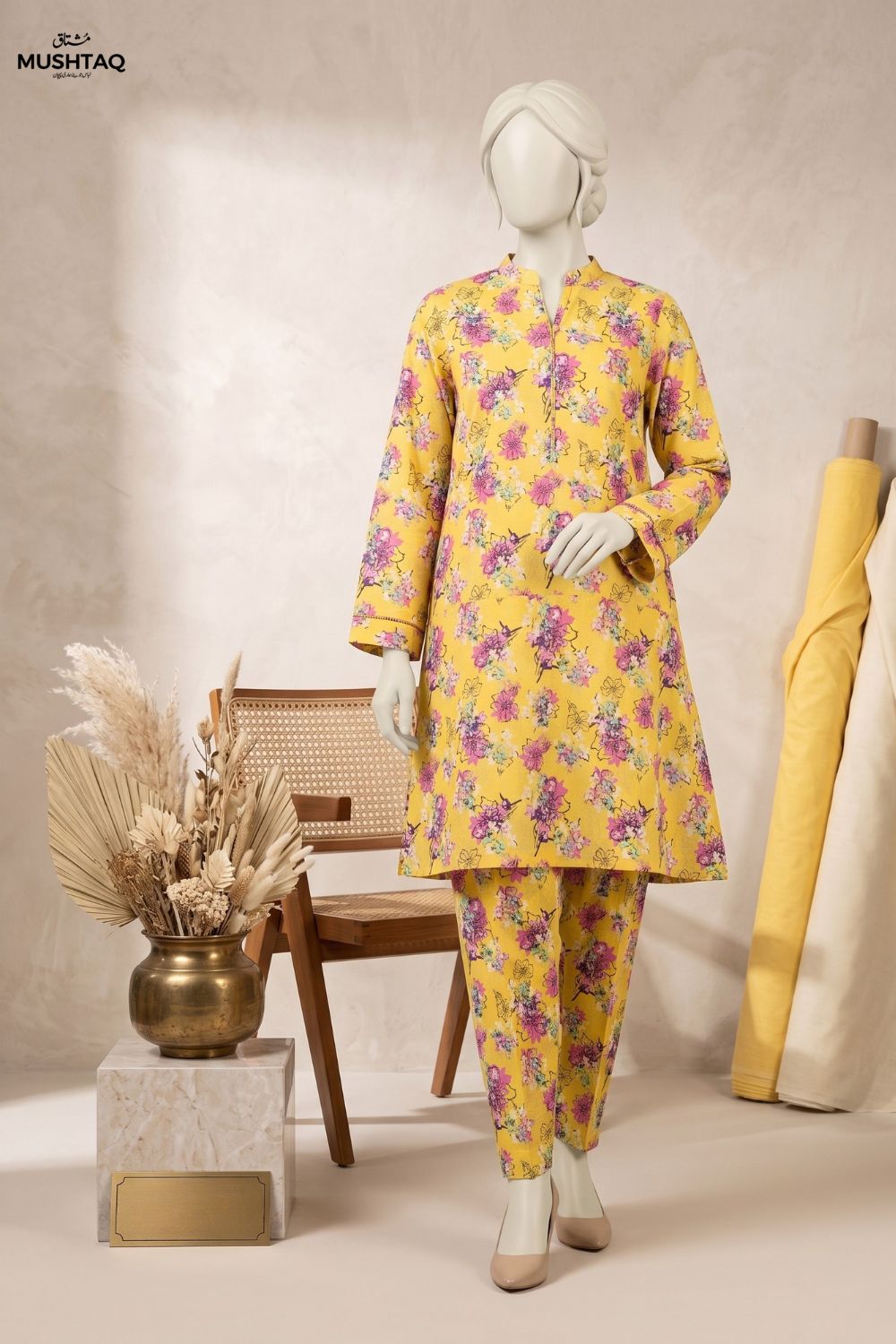 Mushtaq Noor-e-aain Collection 2Pcs Printed Lawn Desgin - 6