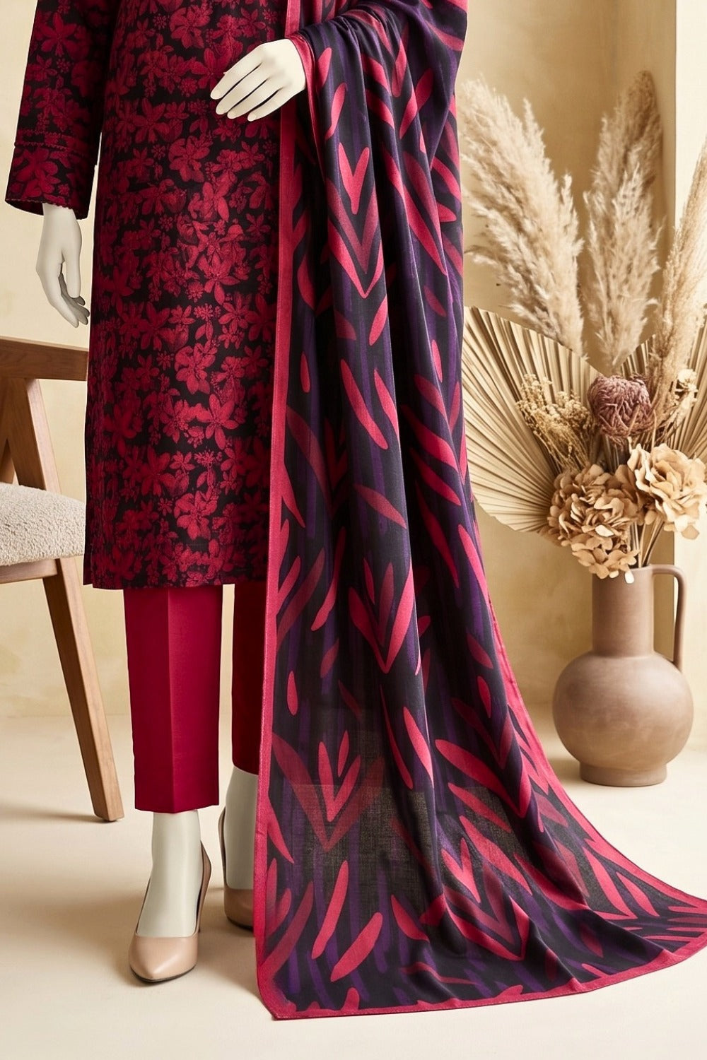 Mushtaq 3Pcs Unstitched Printed Lawn Israa Collection Desgin - 4