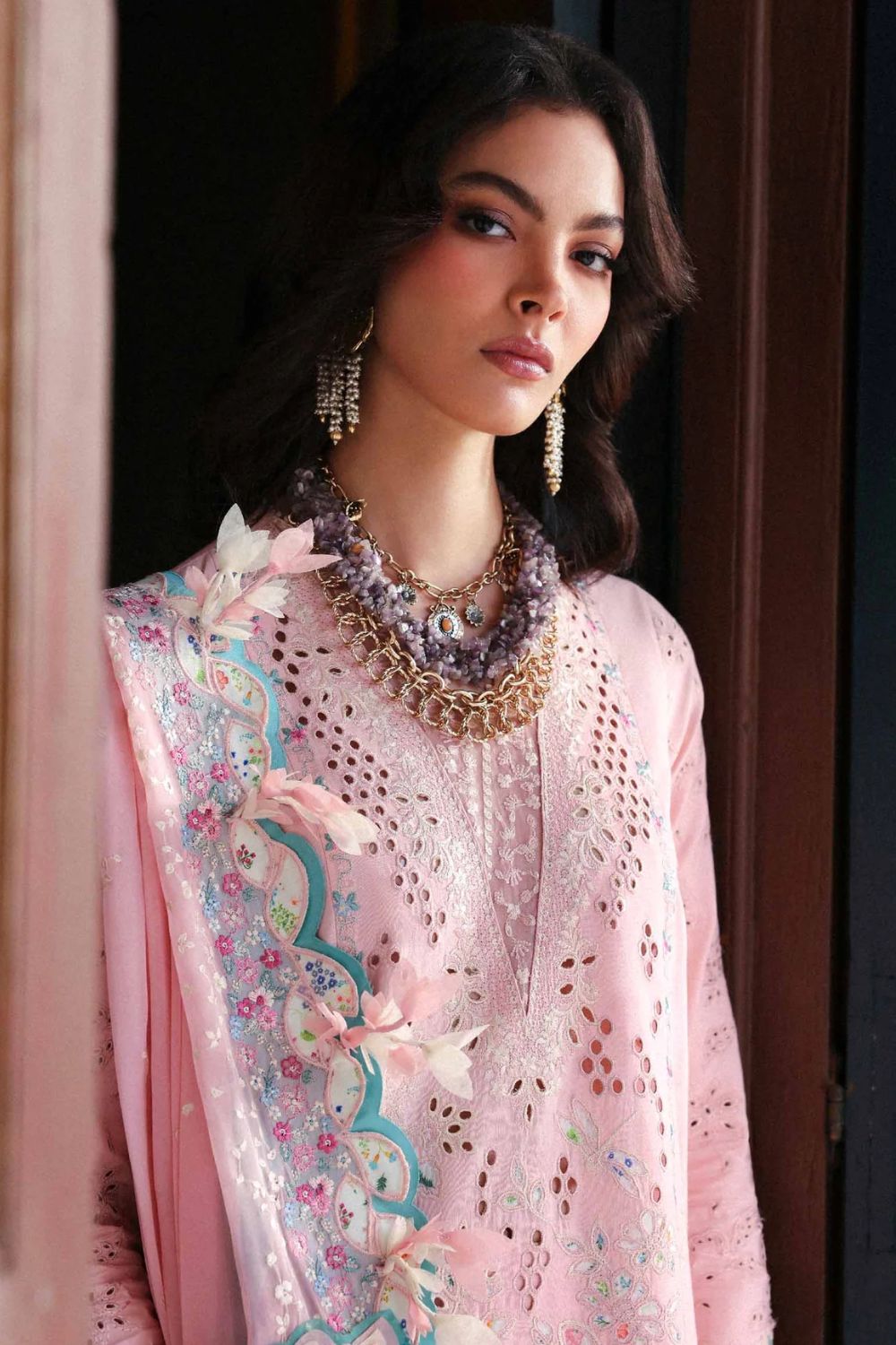 Reine by Republic Womenswear Unstitched Embroidered Luxury Lawn 3 Piece Suit Cecelia - Eid Collection