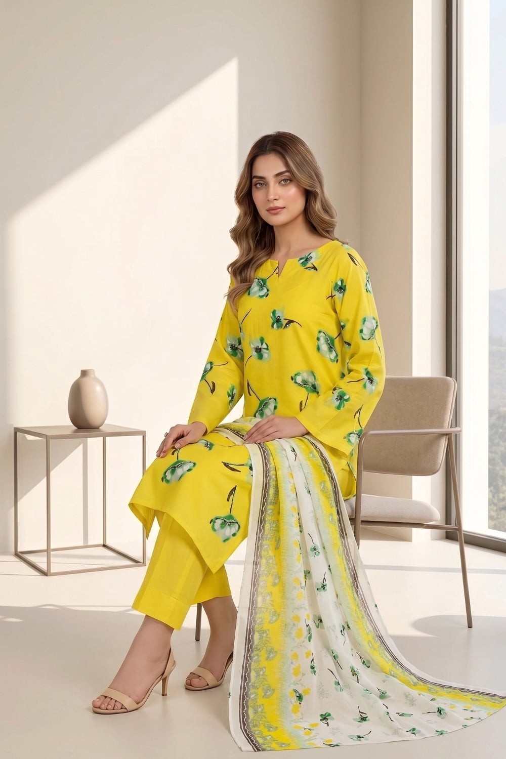 Mushtaq 3Pcs Unstitched Printed Lawn Suit Noor-e-Ain Collection Desgin - 3
