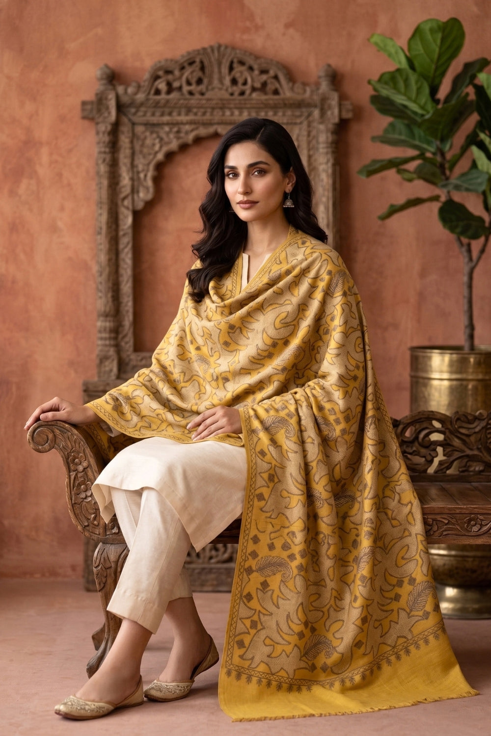 Embroiderd Pashmina Shawl Desgin - 4
