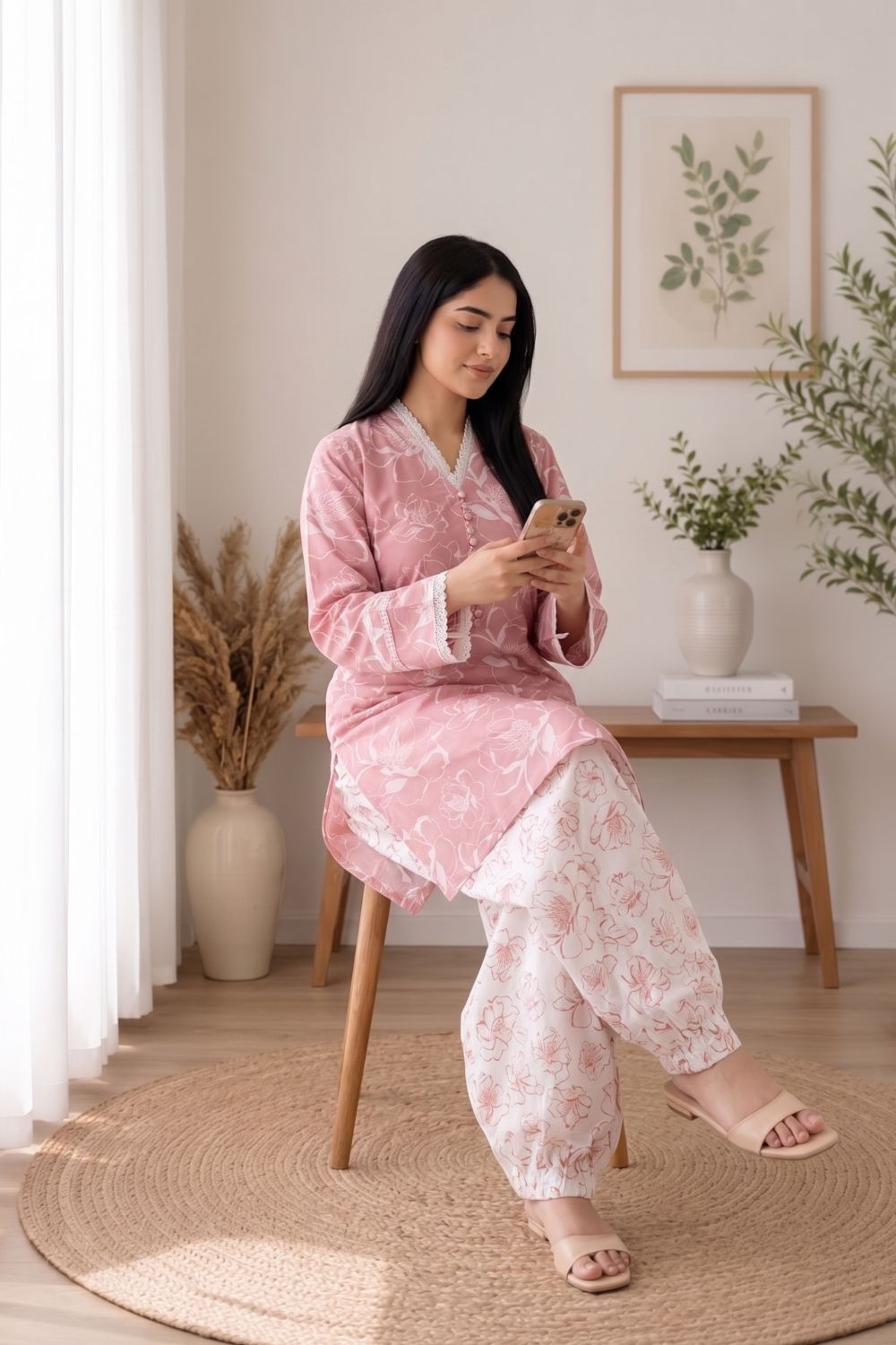 2Pcs Unstitched Printed Dur-e-Fishan Lawn Collection Desgin - 4