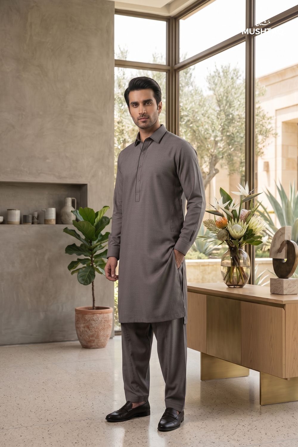 Mens Unstitched Cotton Khaddar Collection Desgin - 4