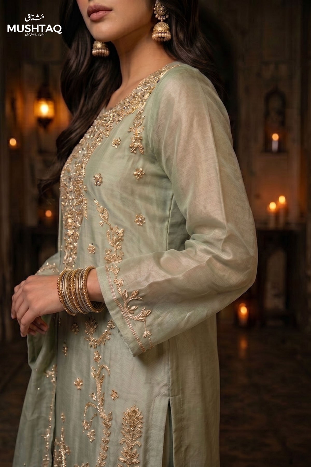 DEH-04 Party Wear by MCS Unstitched Handmade Sheesha Silk Shirt