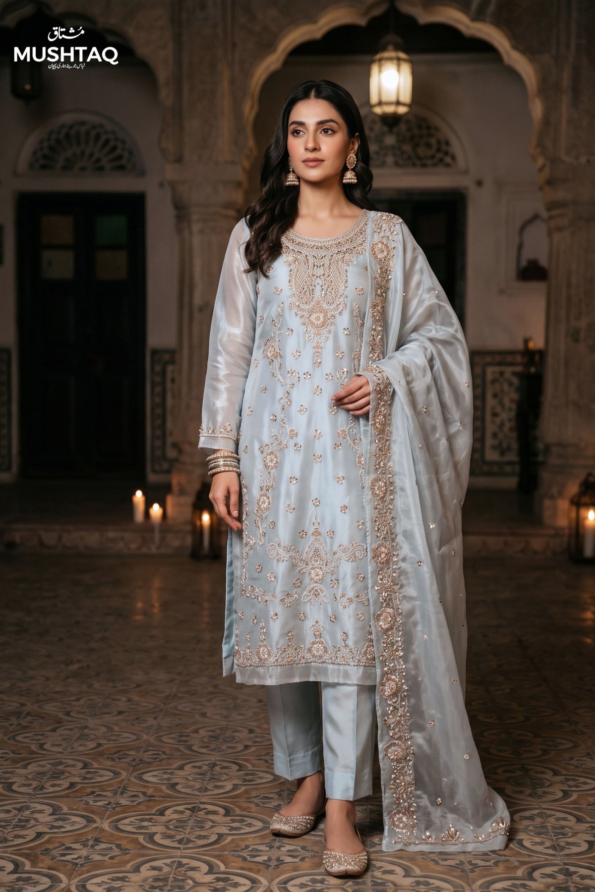 DEH-05 Party Wear by MCS Unstitched Handmade Sheesha Silk Shirt