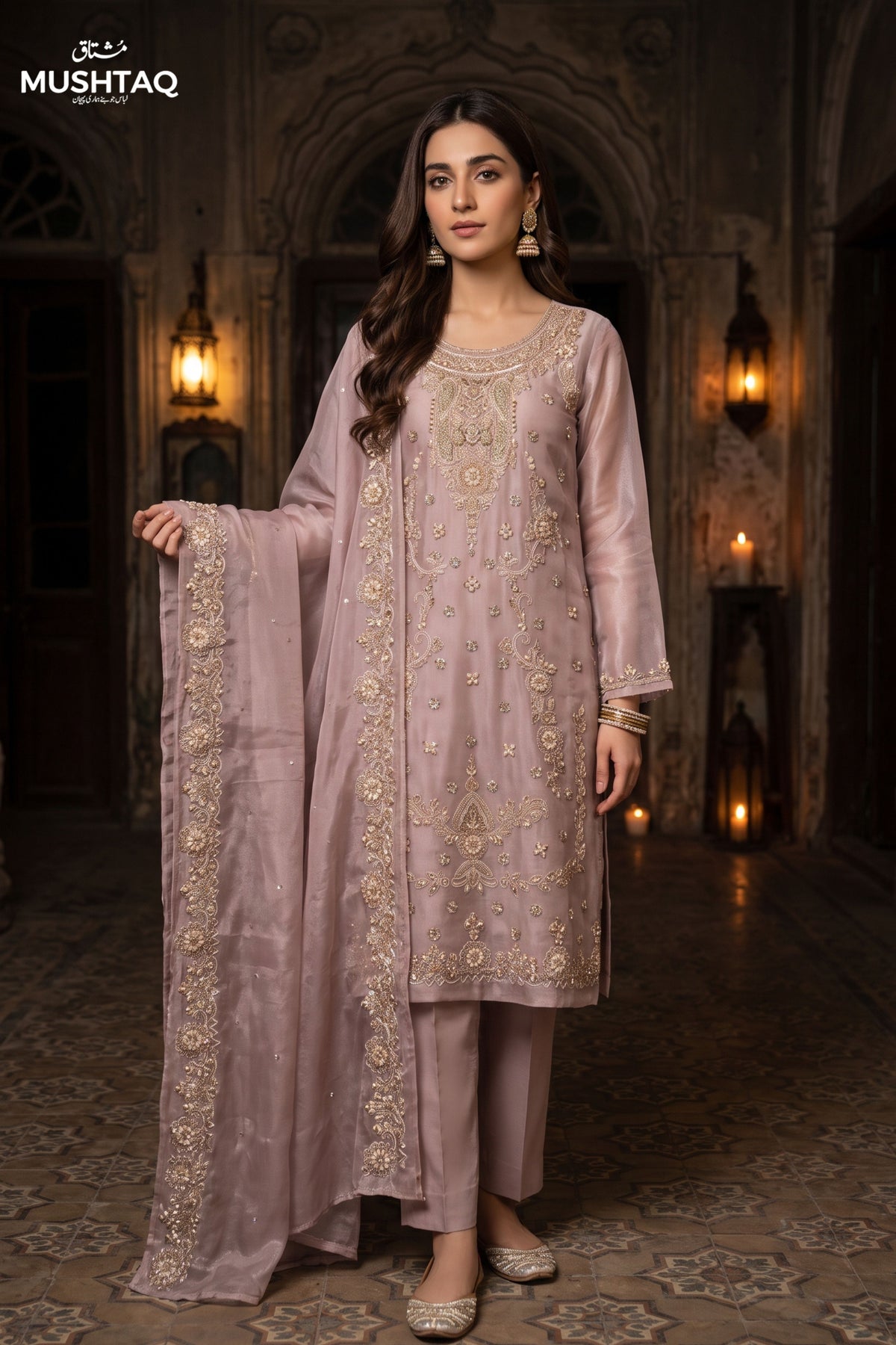 DEH-06 Party Wear by MCS Unstitched Handmade Sheesha Silk Shirt