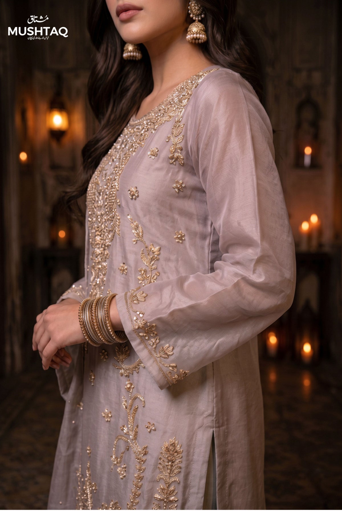 DEH-06 Party Wear by MCS Unstitched Handmade Sheesha Silk Shirt