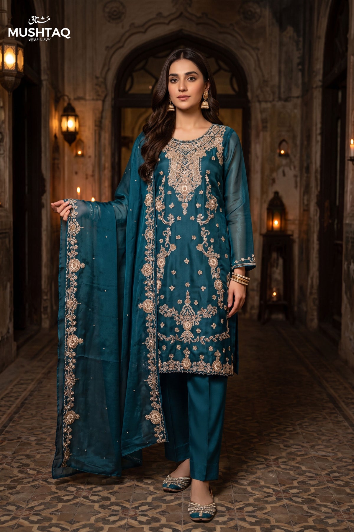 DEH-07 Party Wear by MCS Unstitched Handmade Sheesha Silk Shirt