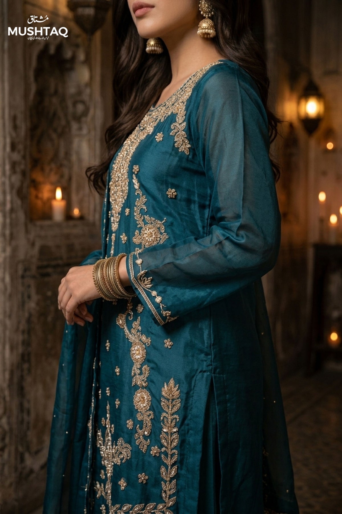 DEH-07 Party Wear by MCS Unstitched Handmade Sheesha Silk Shirt