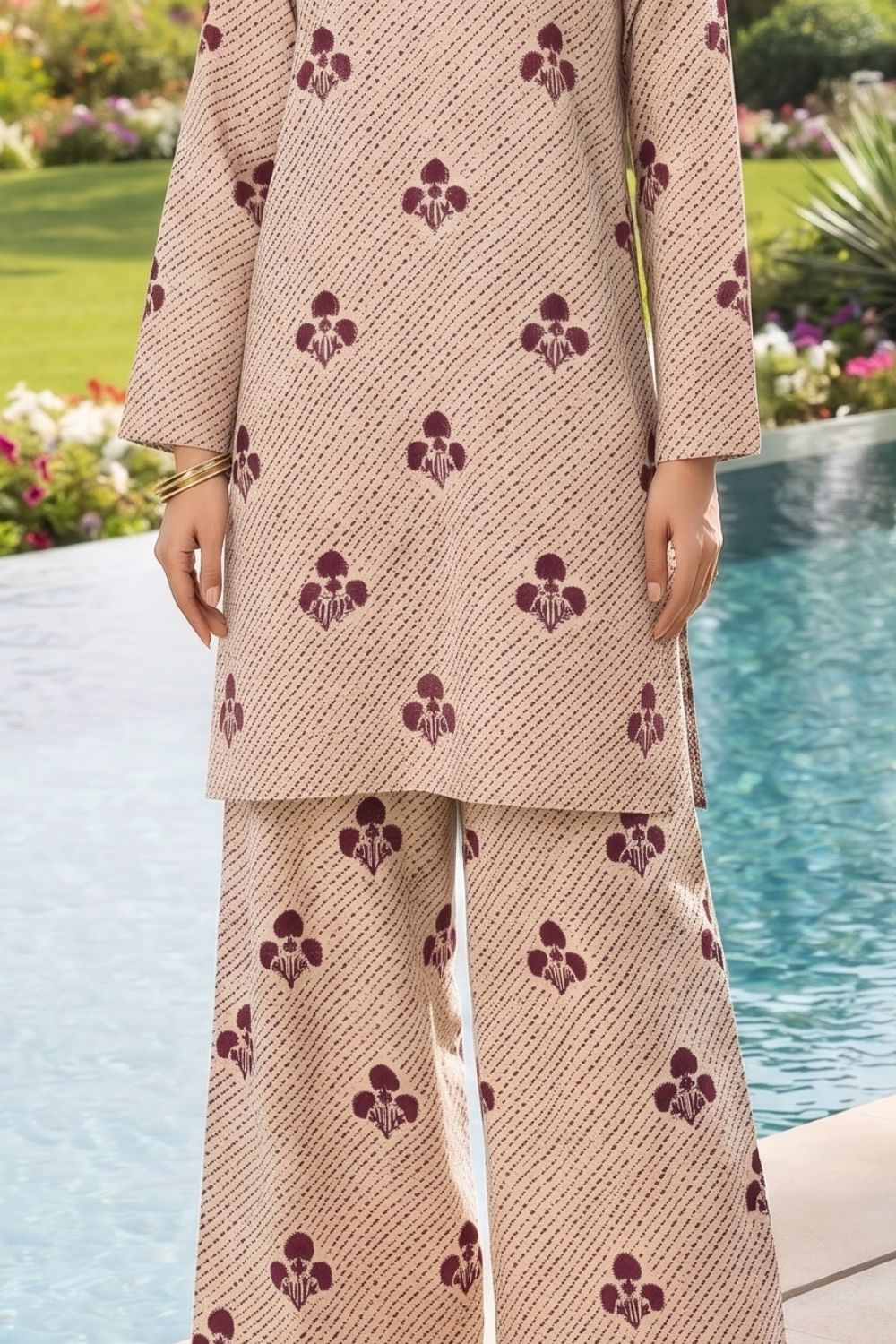 2Pcs Unstitched Printed Rang - e - Gull Lawn Collection Desgin - 3