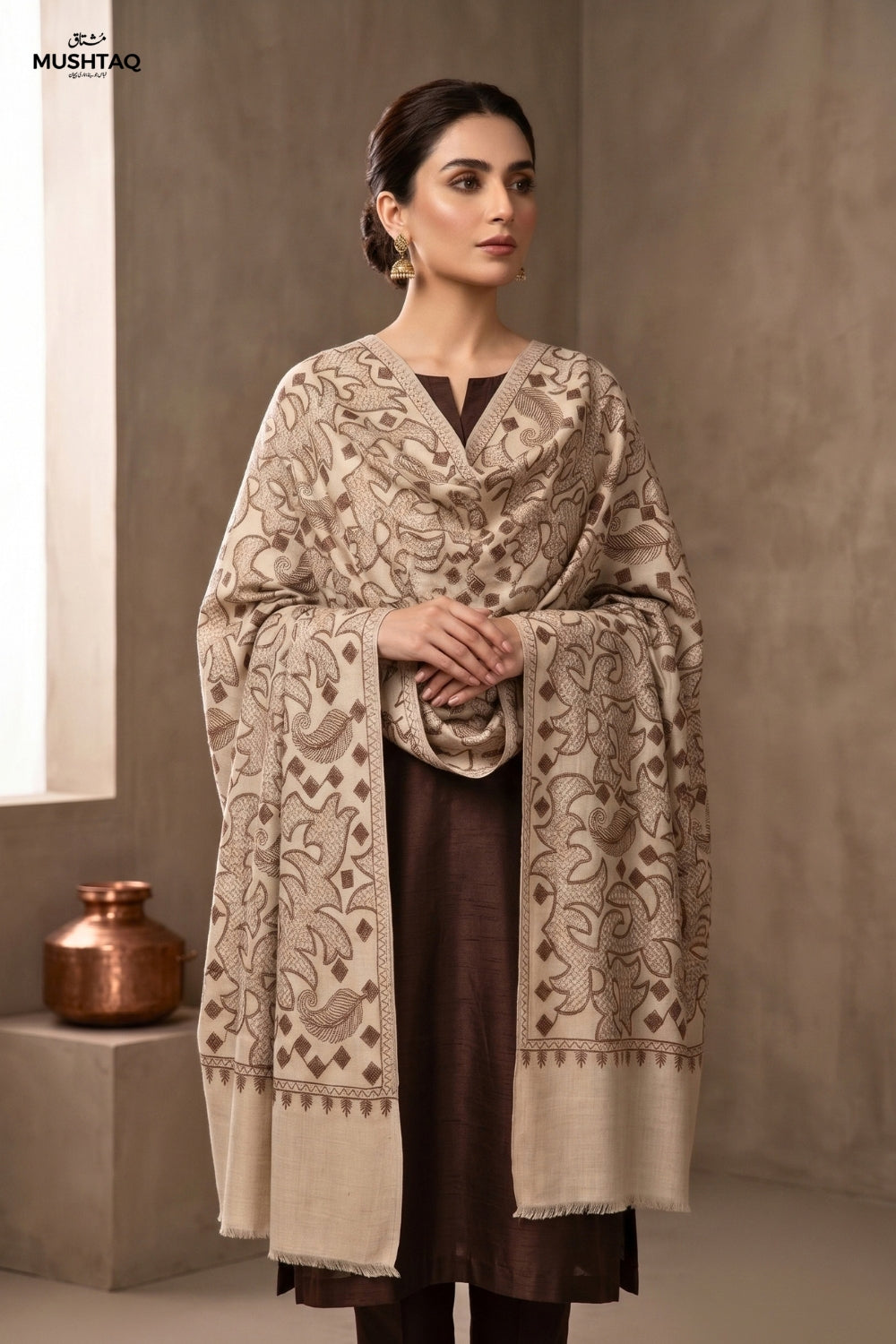 Embroiderd Pashmina Shawl Desgin - 5