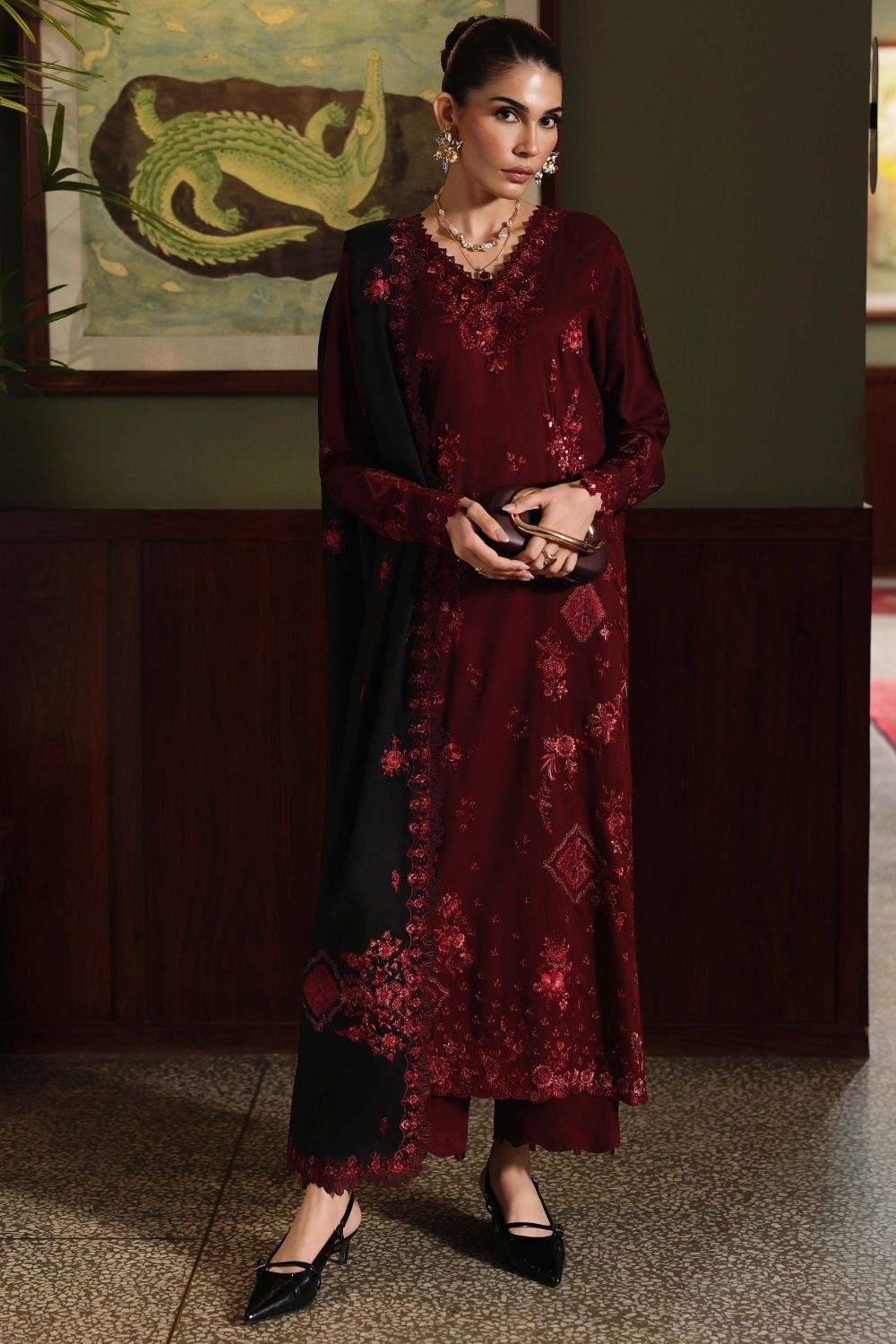 Exclusive Luxury Unstitched By Nureh 3Piece Suit NE-280
